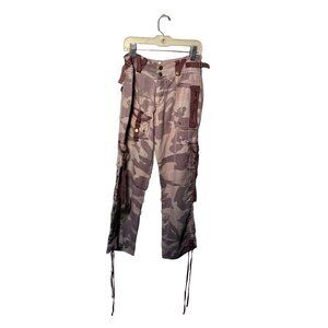 Vintage Ba-Nane Camouflage Cargo Pants With Embroidered Dragon Design Adjustable